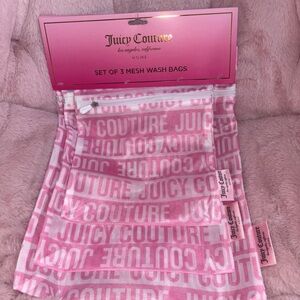 NWT Juicy Couture Pink Mesh Wash Bags Set
